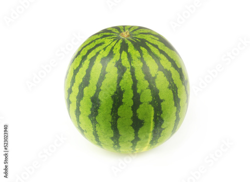 Whole watermelon isolated on white background	