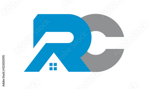letter RC roof real estate construction vector logo symbol illustration design icon sign idea