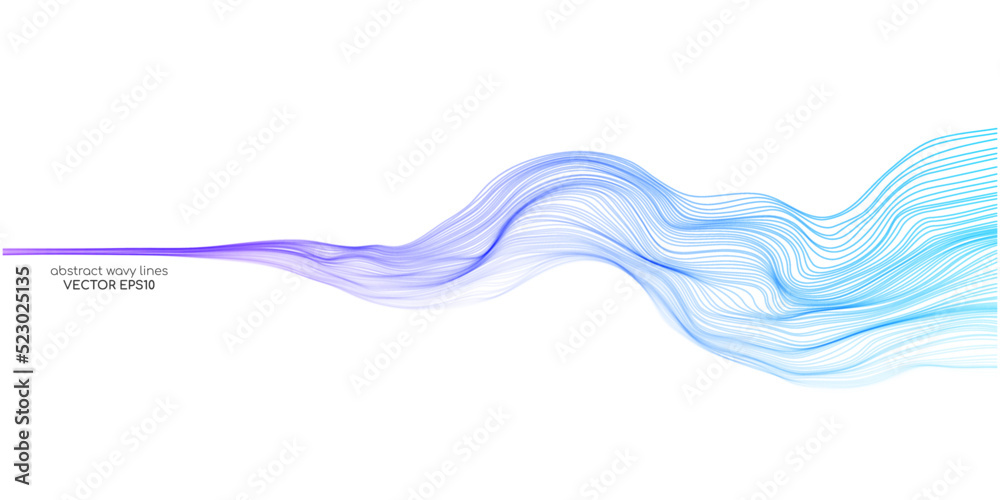Vector wave lines smooth flowing dynamic blue purple pink gradient isolated on white background for concept of technology, digital, communication, science, music. Vector wave lines smooth flowing dynamic blue purple pink gradient isolated on white background for concept of technology, digital, communication, science, music.