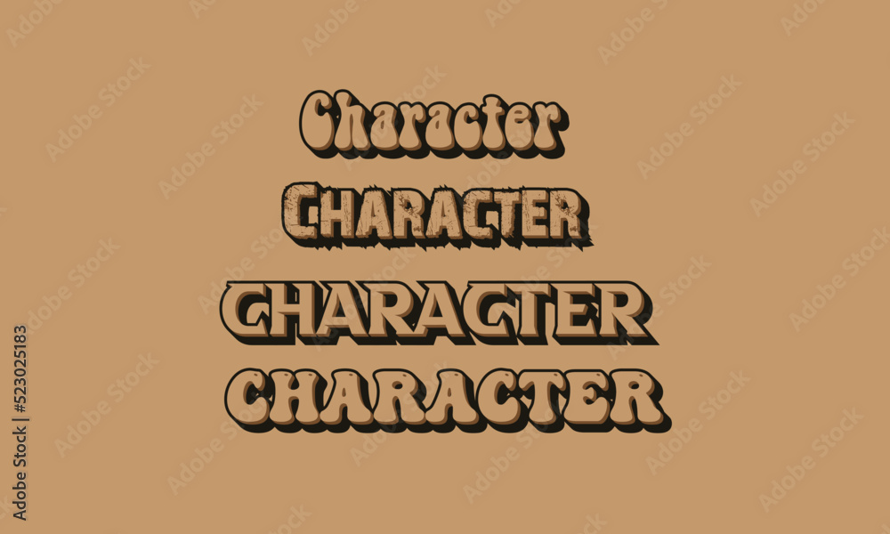 Character 3d text effect and editable text effect Character 3d text effect and editable text effect