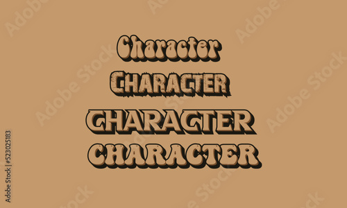 Character 3d text effect and editable text effect