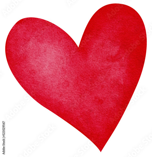 red heart watercolor illustration