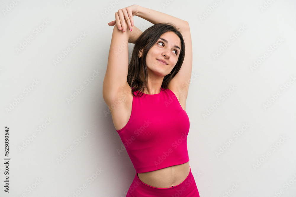 Obraz premium Young sport woman isolated on white background