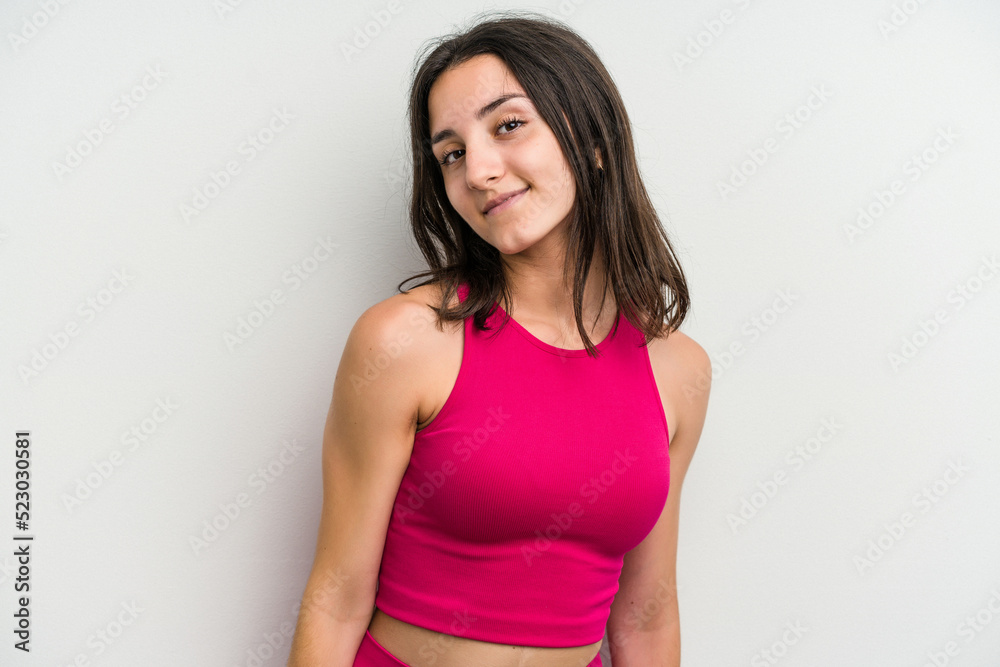 Young sport woman isolated on white background Young sport woman isolated on white background