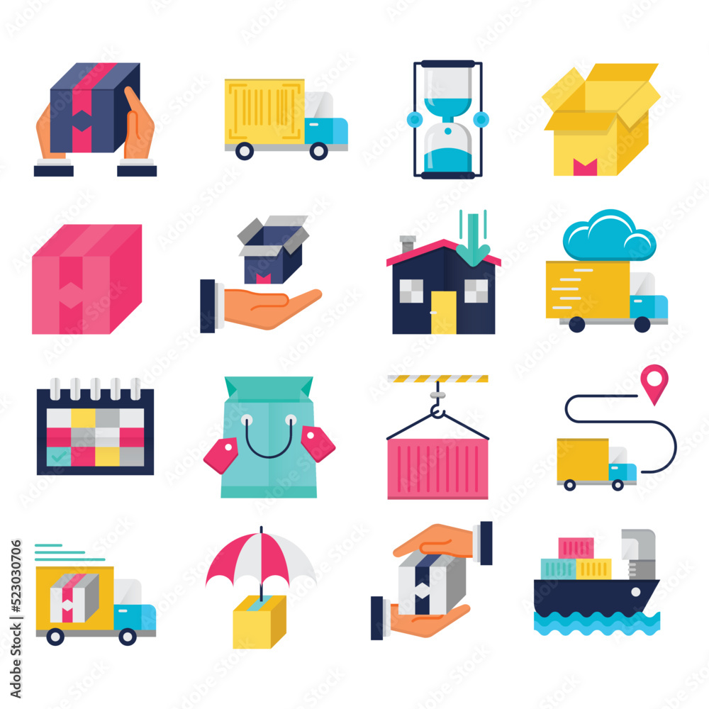 Delivery flat icons Delivery flat icons