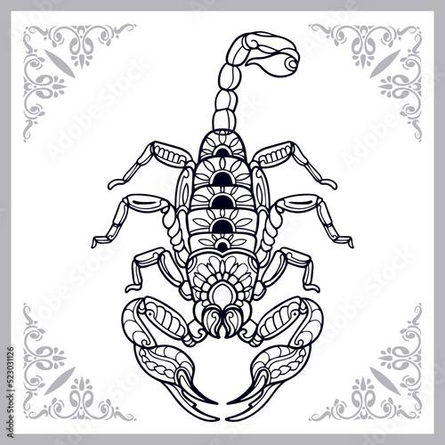 Scorpion zentangle arts isolated on white background