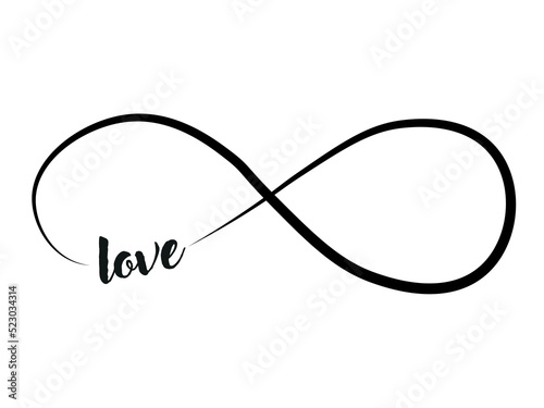 Infinity symbol. love. vector illustration. icon. line. text