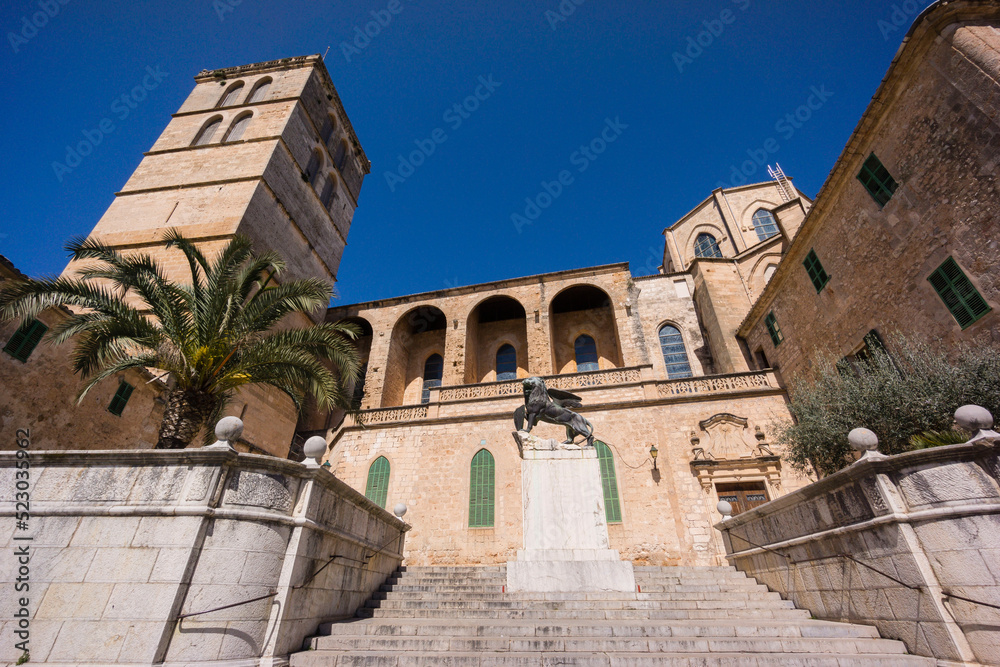 iglesia parroquial de Santa María de Sineu, documentada en el año 1248, templo de estilo gótico, Mallorca, balearic islands, spain, europe