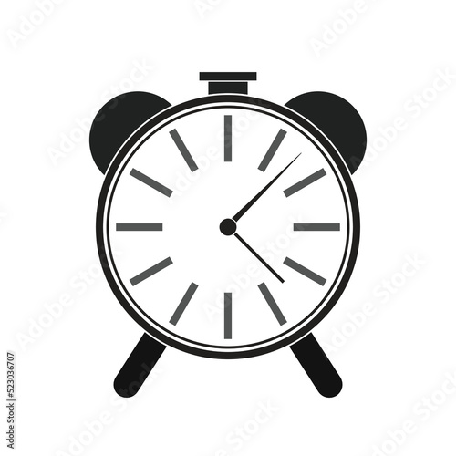 Clock alarm timer wake up grey icon - vector illustration