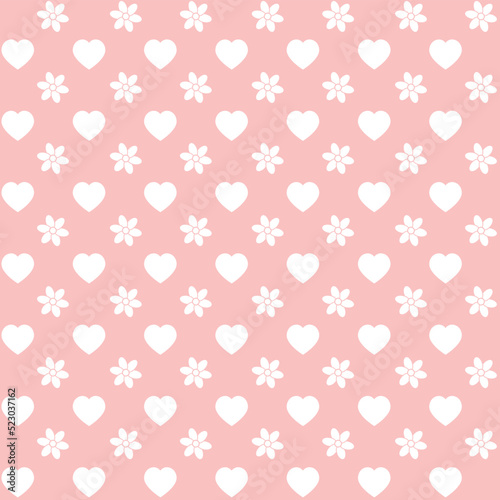 pink pattern with hearts. Pink background with hearts and flowers. wallpapers. pattern. vector illustration. print
