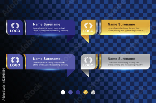 Template four luxury shiny lower third and label