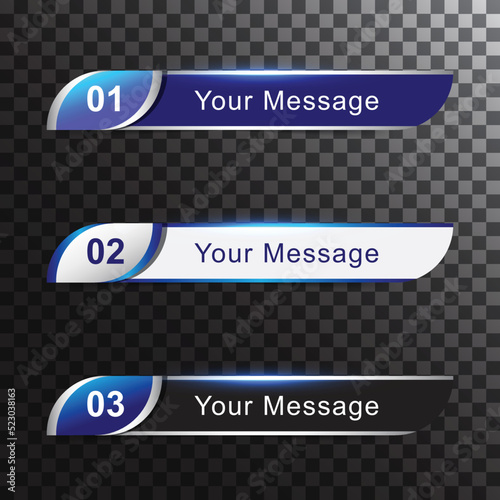 Template three blue shiny gradient lower third