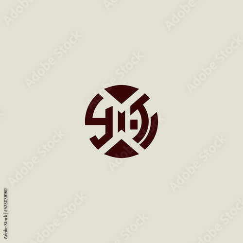 YT circle geometric concept initial design which is good for digital branding or print