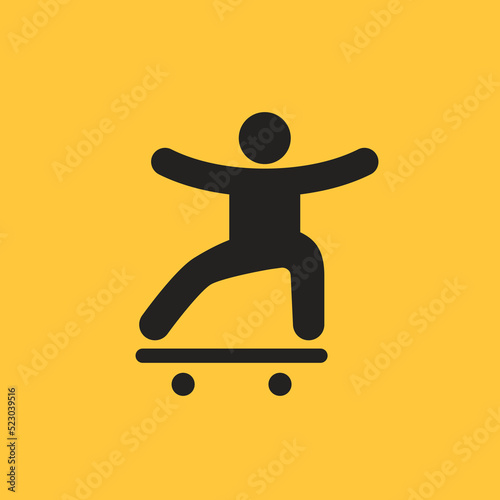 Skating sign. Vector pictogram of skater.