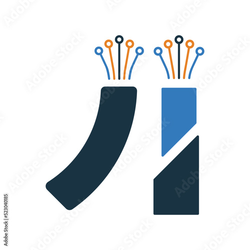 Cable, fiber, optic, optical icon. Simple editable vector graphics.