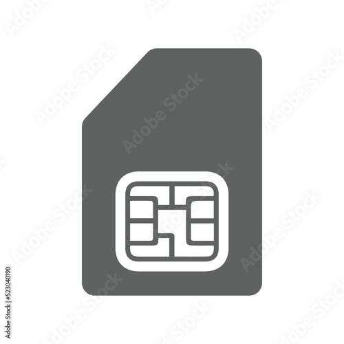 Card, identity, module, sim icon. Gray vector graphics. photo