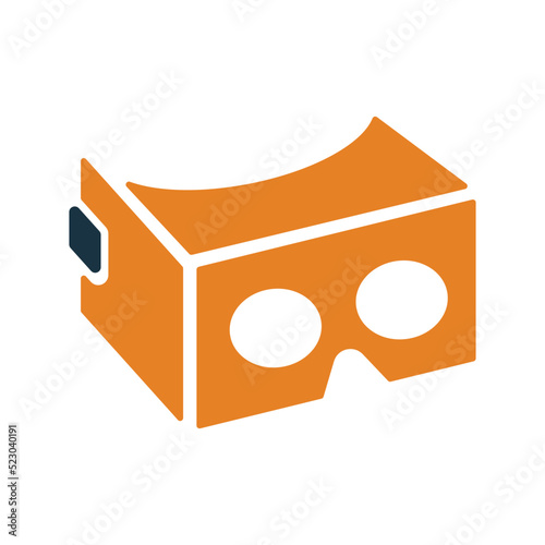 Cardboard, google, headset, reality, vr icon. Editable vector logo.