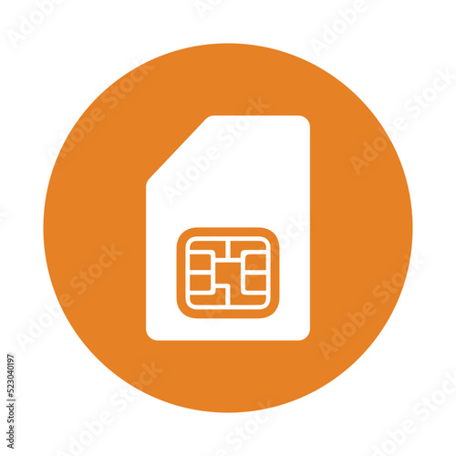 Card, identity, module, sim icon. Orange color vector EPS. photo
