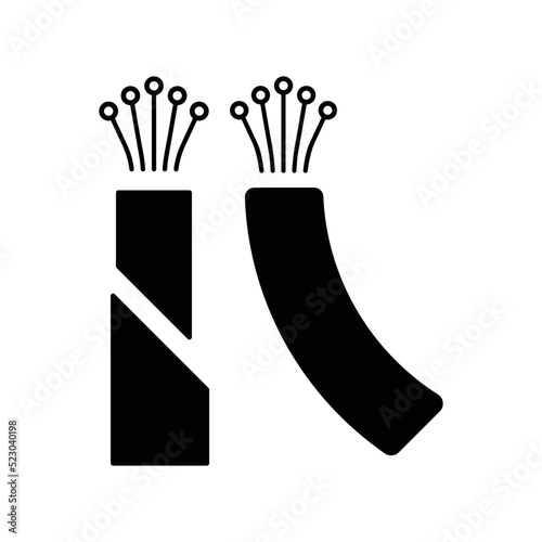 Cable, fiber, optic, optical icon. Black vector graphics.
