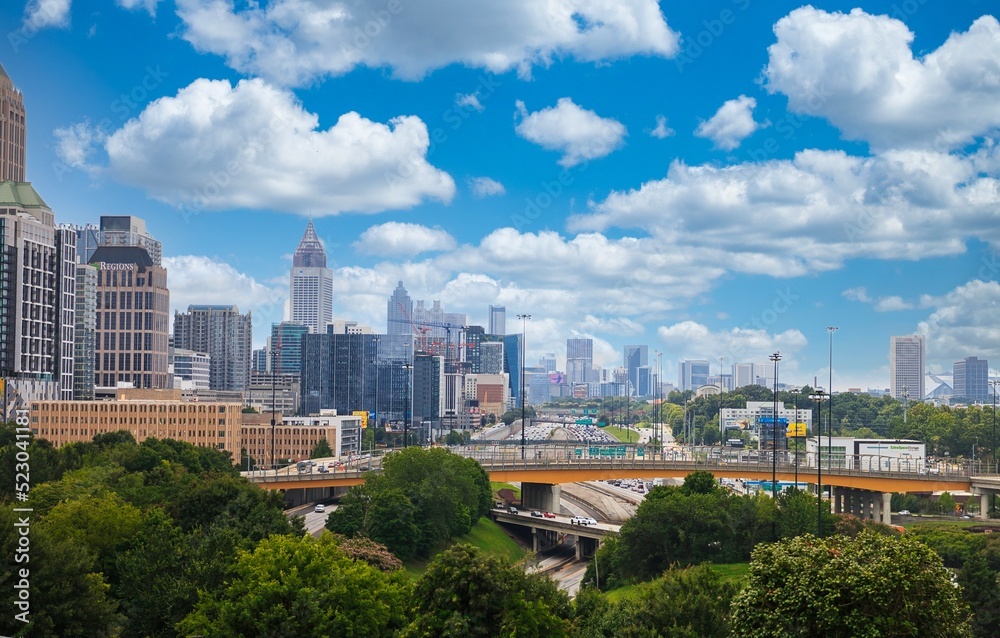 Atlanta Georgia skyline view of buildings.