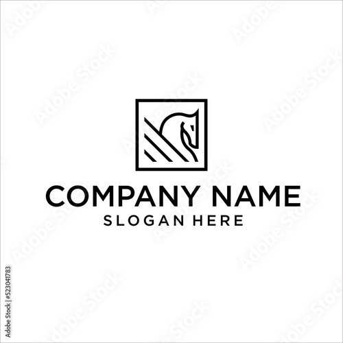 pegasus horse logo style line art, monoline,symbol creative graphic design