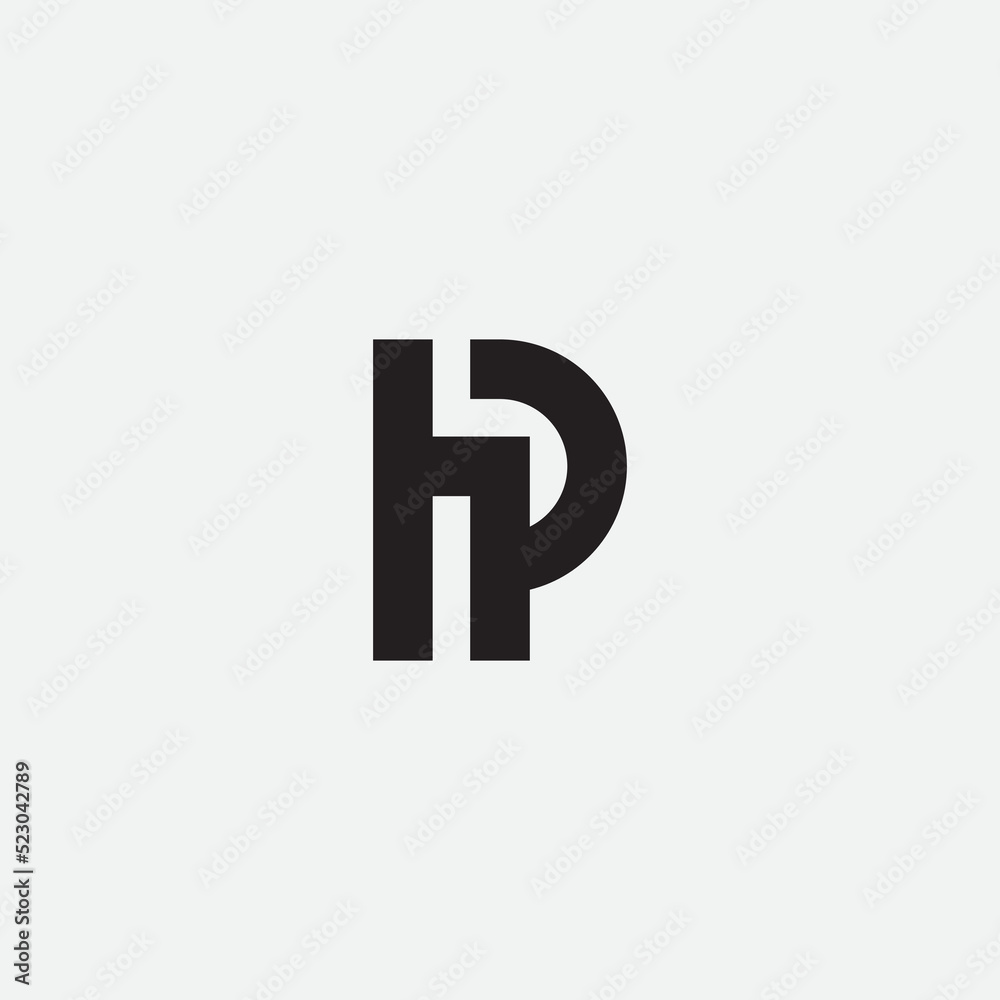 Initial letter HP monogram loho template. Initial letter HP monogram loho template.