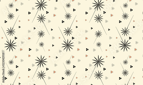 Endless pattern, windmill pattern, black pattern, seamless pattern, on wallpaper, on textiles, lines, patterns on beige background