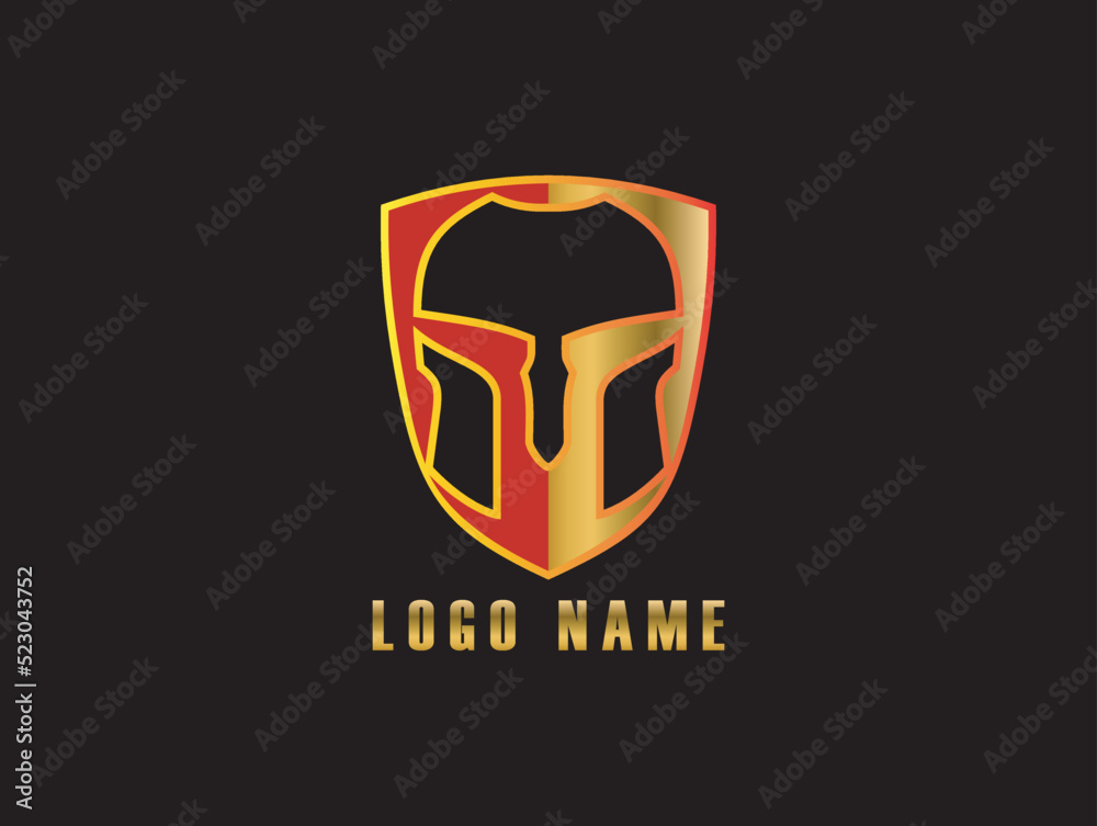 shield spartan logo in gold colors shield spartan logo in gold colors