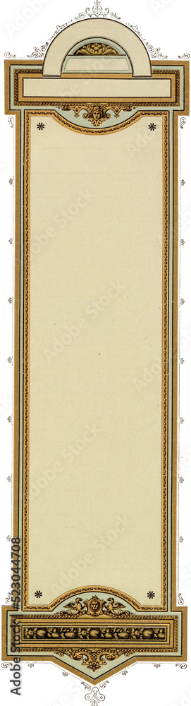 Intricate Verticle Border / Frame Adorned with Fine Line Art and Victorian Design Elements