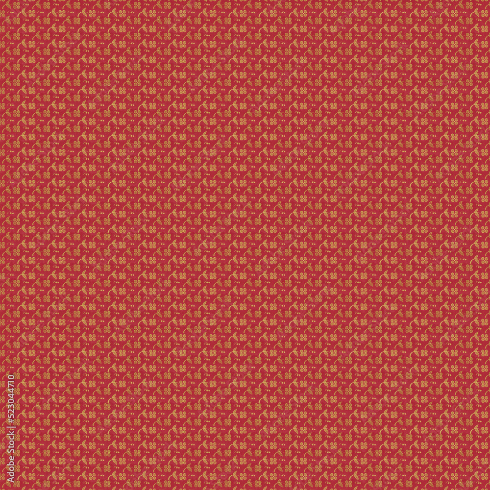 Minimalistic Red and Gold Floral Background