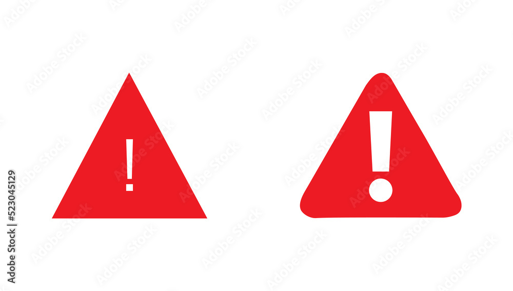 Alert icon. Attention exclamation mark. Red Exclamation Sign, Danger