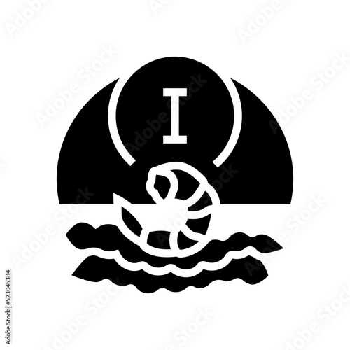 i seafood vitamin glyph icon vector. i seafood vitamin sign. isolated symbol illustration