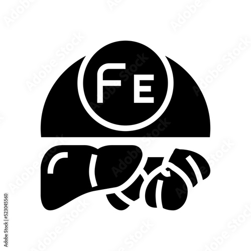 fe vitamin glyph icon vector. fe vitamin sign. isolated symbol illustration