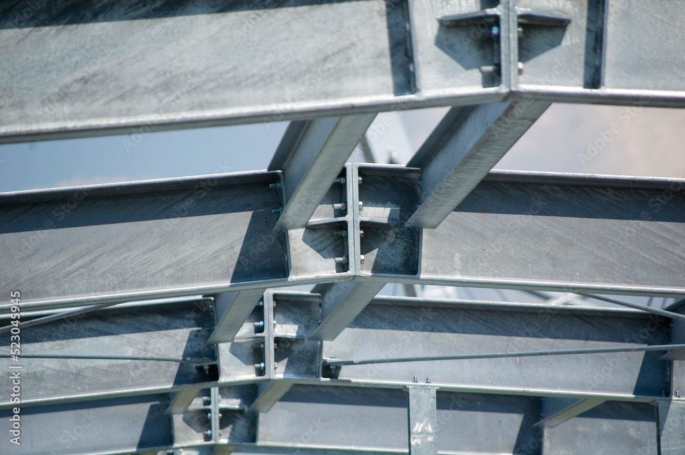 Naklejka premium Steel structure of the hall.