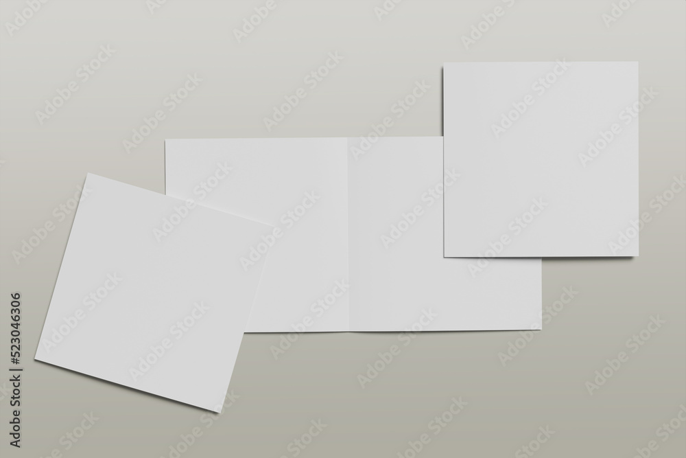 Square Bifold Blank Mockup Square Bifold Blank Mockup