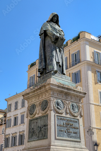 The Monument to Giordano Bruno in Campo de 'Fiori in Rome, Italy 