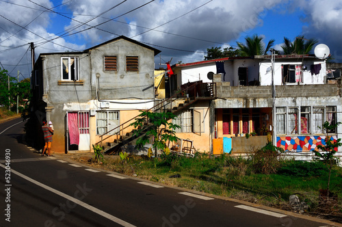 Bilde på lerret Arsenal, Pamplemousses, Mauritius, Africa -  characteristic modest housing of in