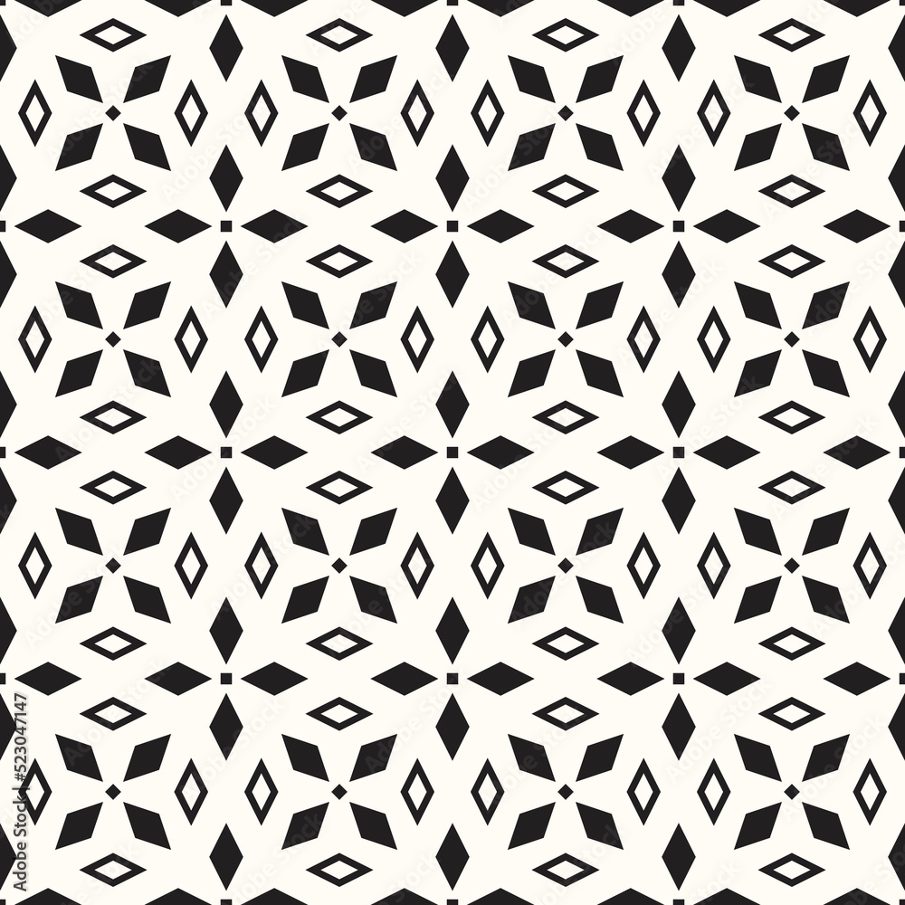 Vector Geometric Abstract Seamless Monochrome Pattern Texture Repeating Background Vector Geometric Abstract Seamless Monochrome Pattern Texture Repeating Background