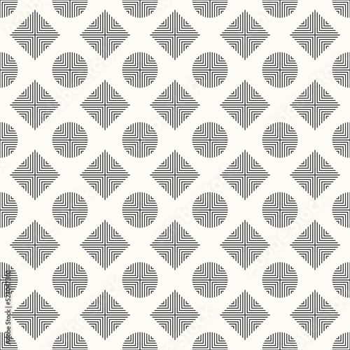 Vector Geometric Abstract Seamless Monochrome Pattern Texture Repeating Background