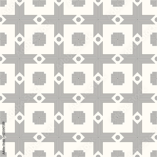 Vector Geometric Abstract Seamless Monochrome Pattern Texture Repeating Background
