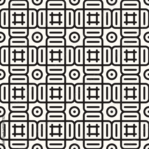 Vector Geometric Abstract Seamless Monochrome Pattern Texture Repeating Background