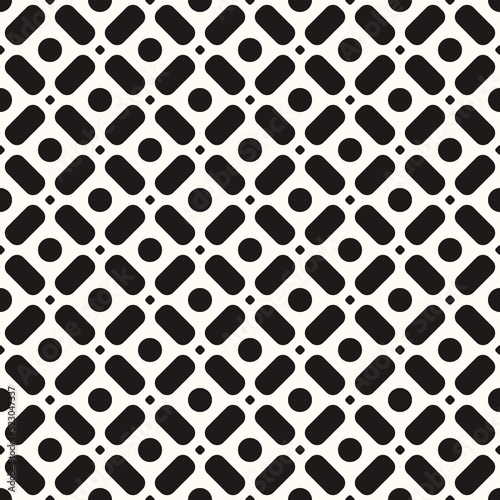 Vector Geometric Abstract Seamless Monochrome Pattern Texture Repeating Background