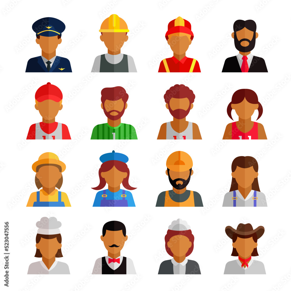 profession character icon set profession character icon set