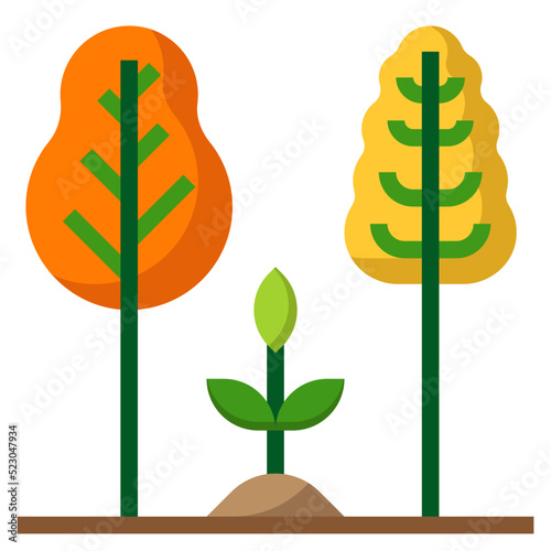 Plant grow forest tree ecology - flat icon