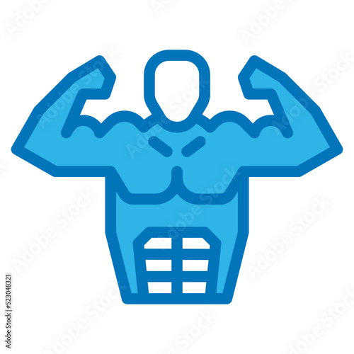 Six pack muscle diet nutrition fitness - blue icon