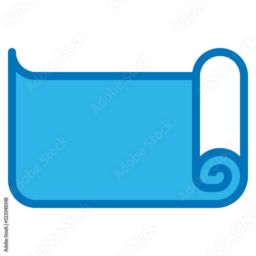 Yoga mat fitness diet nutrition - blue icon