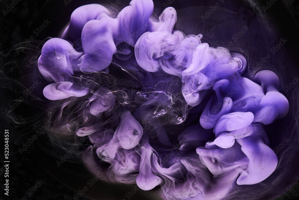 Purple lilac multicolored smoke abstract background, acrylic paint underwater explosion Purple lilac multicolored smoke abstract background, acrylic paint underwater explosion