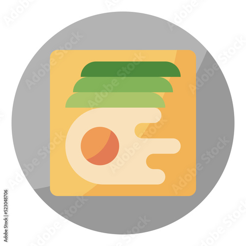 Toast egg cafe restaurant avocado - flat icon