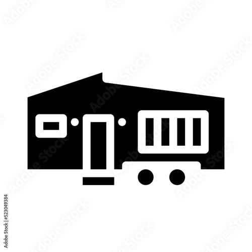 Mobile house home movable wheel building - solid icon