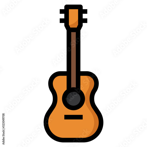 Guitar music instrument musical stringed - filled outline icon